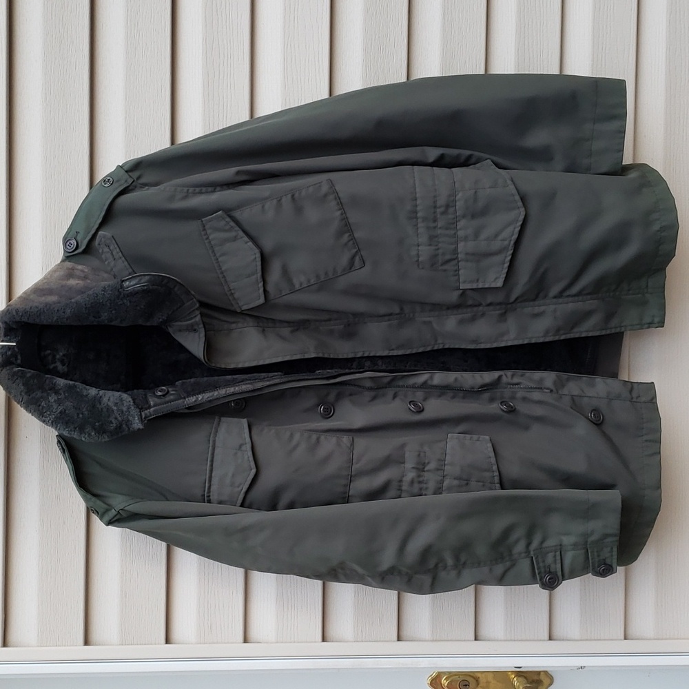 GUCCI MEN'S FIELD JACKET PARKA WITH DETACHABLE GENUINE SHEARLING VEST LINER